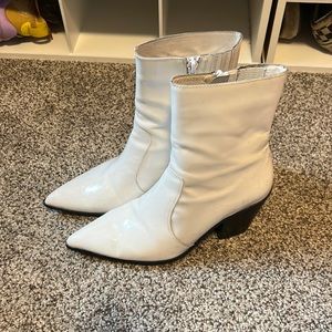 Jeffrey Campbell white Block Heel pointed toe Bootie